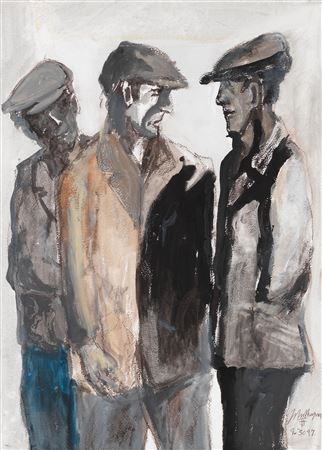 Three Men in Cloth Caps