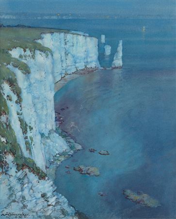 Old Harry Rocks; Studland, Dorset by Albert Moulton Foweraker - Auction record, sale price, and art valuation. Compare with similar artists and explore comparable artworks.