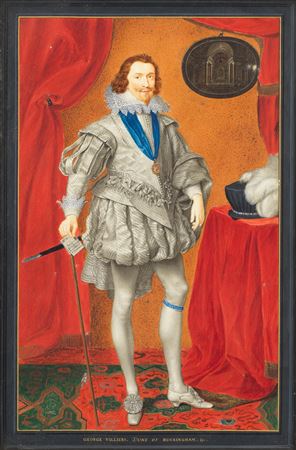 Portrait of George Villiers, Duke of Buckingham, as Lord High Admiral, standing full-length by George Perfect Harding - Auction record, sale price, and art valuation. Compare with similar artists and explore comparable artworks.