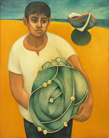 Fisherboy by Louai Kayyali - Auction record, sale price, and art valuation. Compare with similar artists and explore comparable artworks.