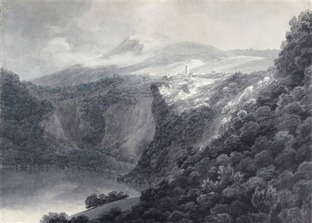 The Lake and Town of Nemi, Italy