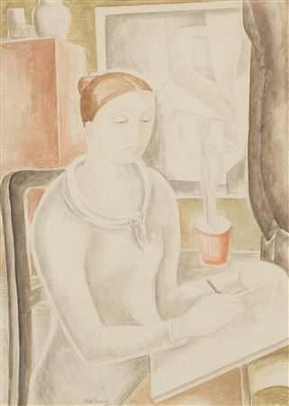 Woman Seated (Self-Portrait) by Jessica Dismorr - Auction record, sale price, and art valuation. Compare with similar artists and explore comparable artworks.