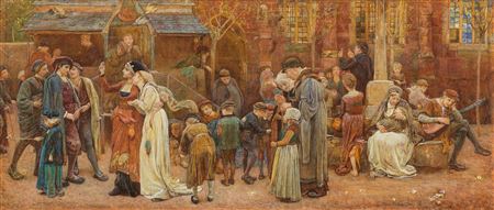 The Elixir of Love by George John Pinwell - Auction record, sale price, and art valuation. Compare with similar artists and explore comparable artworks.