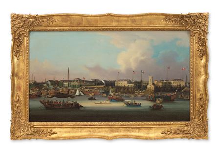 The Hongs of Canton, circa 1855 by Youqua - Auction record, sale price, and art valuation. Compare with similar artists and explore comparable artworks.