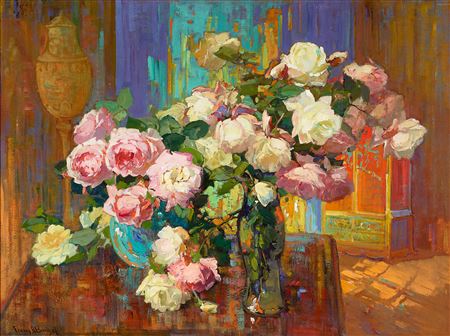 Roses by Franz Arthur Bischoff - Auction record, sale price, and art valuation. Compare with similar artists and explore comparable artworks.