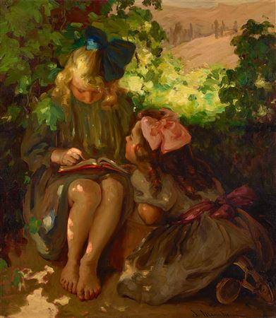 Sample artwork by Jean Mannheim (1863 - 1945), known for figure, landscape, portrait, genre painting - View similar artists and auction records