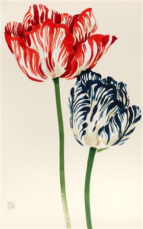 Tulips (A Pair) by Michael Vollbracht - Auction record, sale price, and art valuation. Compare with similar artists and explore comparable artworks.