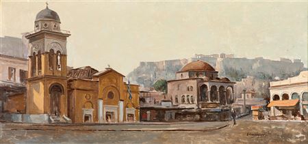 Vue de Monastiraki à Athènes by Costas Malamos - Auction record, sale price, and art valuation. Compare with similar artists and explore comparable artworks.