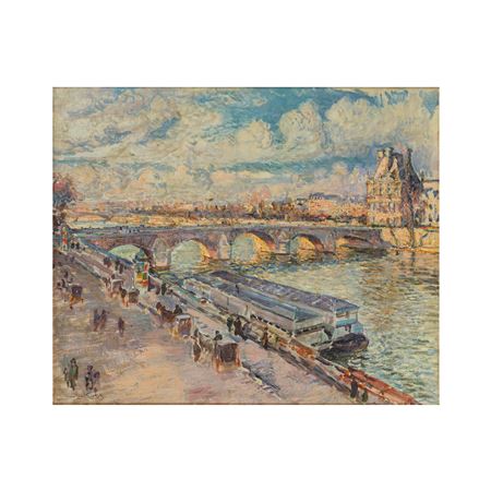 Vue du Pont du Carrousel de Paris, depuis le Quai Voltaire