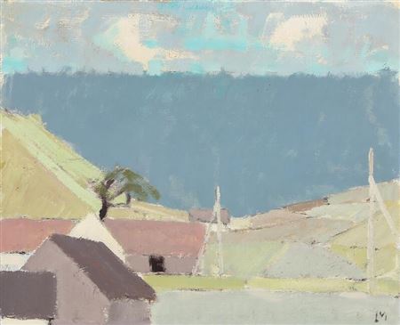 Landscape with houses.
