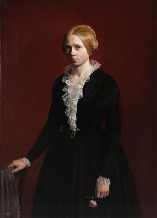 A young woman holding a rose