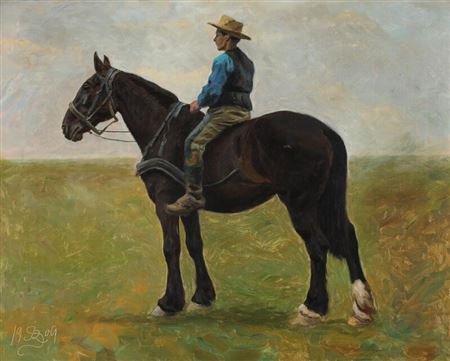 Landscape with a rider.