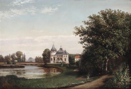View towards the manor house Pederstrup on Lolland