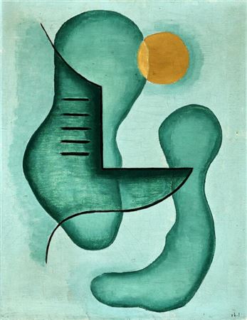 Composition in green and yellow, 1930s. by Rita Kernn-Larsen - Auction record, sale price, and art valuation. Compare with similar artists and explore comparable artworks.