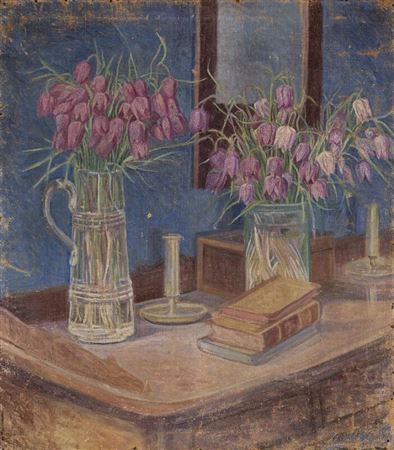 Still life with fritillaries, 1907 by Christine Swane - Auction record, sale price, and art valuation. Compare with similar artists and explore comparable artworks.