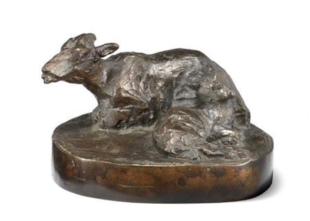 Sheep with resting lamb, 1880–1890.
