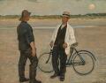 Two men on Skagen Beach. Evening
