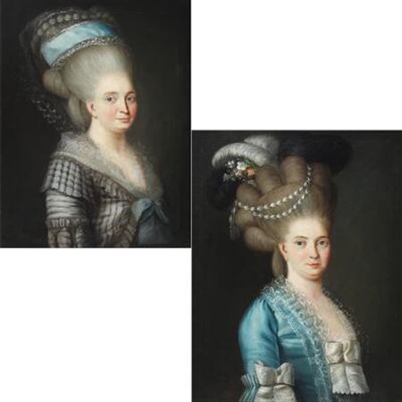 Two sister portraits of resp.(2)