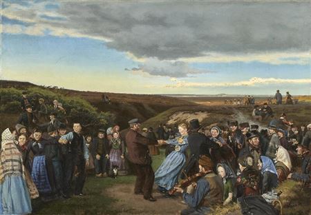 “En Gildegaard. Pinsefest paa Heden i gamle Dage”. A Pentecost celebration on the heath