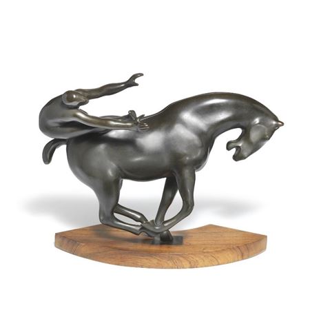 “Jockey springer over en hest” (Jockey jumping over a horse)