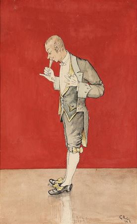 A gentleman drinking champagne
