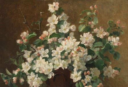 Flowering apple branches