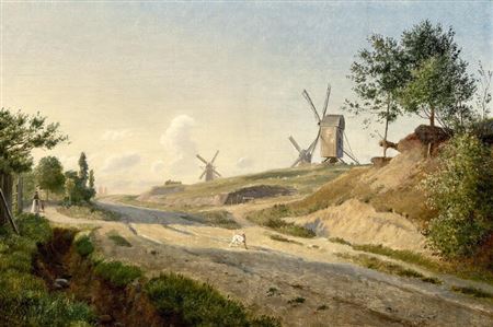 “Møllebakken ved Kallundborg”. The Mill hill at Kalundborg.