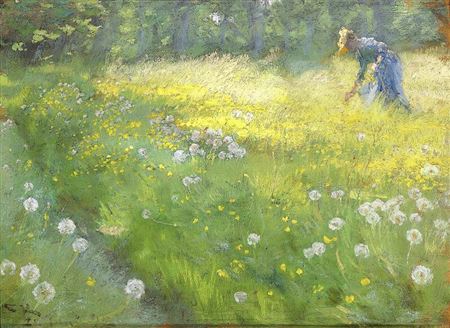 “Fru Marie Krøyer i Haven paa Skagen”. Marie Krøyer in the garden in Skagen.