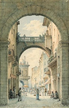 “View from the street la Costa in Verona”
