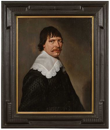 Portrait of a Thirty Two Year Old Man, wearing a damasked Coat with a flat lace collar, 1642