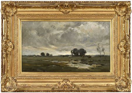 Clearing with Cows and a Stream by Edouard Chappel - Auction record, sale price, and art valuation. Compare with similar artists and explore comparable artworks.
