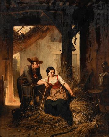 Shepherd couple in the stable