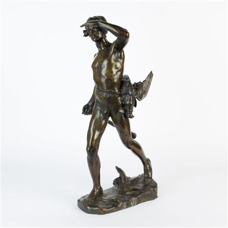 A bronze sculpture of the young David