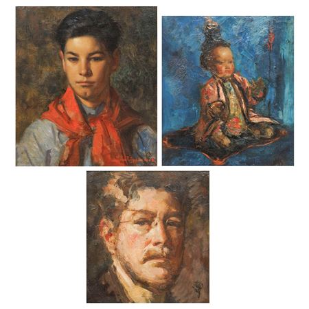 Chinese Doll; Boy's portrait; Self portrait