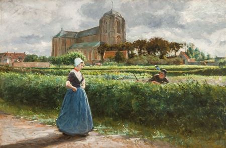 View of Veere with the 'Grote Kerk' in the background