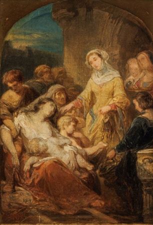 Figure group, historical- or saint scene