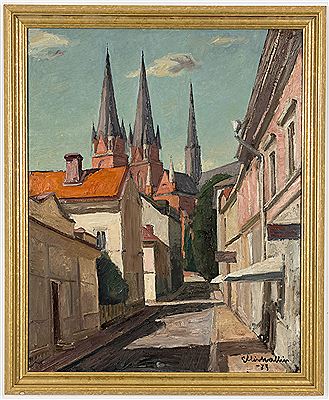 View of Uppsala Cathedral from Trädgårdsgatan