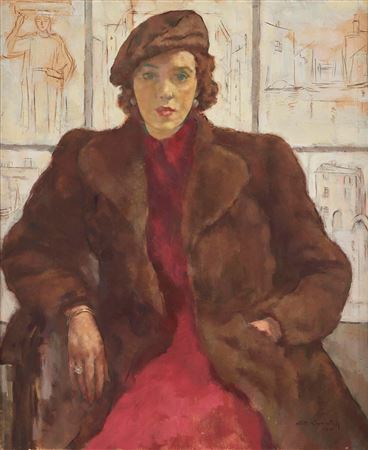 The lady in fur (the gallerist Signe Schultz)