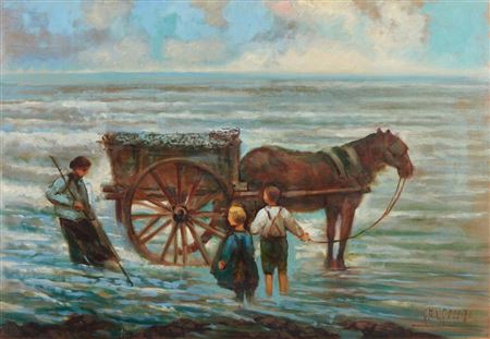 Fishing for clams by Gian Angelo Ugolini - Auction record, sale price, and art valuation. Compare with similar artists and explore comparable artworks.