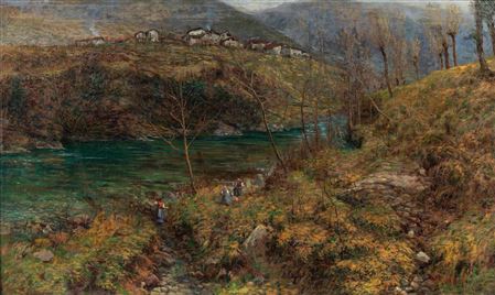 Mountain landscape with river (Marcheno?)