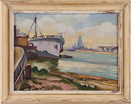 The mouth of the Adour river