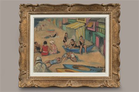Little Girl with Bird. by Henriette Morel - Auction record, sale price, and art valuation. Compare with similar artists and explore comparable artworks.