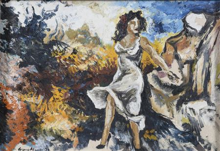 Woman in landscape, 1979 by Franco Murer - Auction record, sale price, and art valuation. Compare with similar artists and explore comparable artworks.