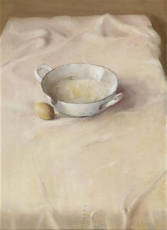Still life of egg and bowl