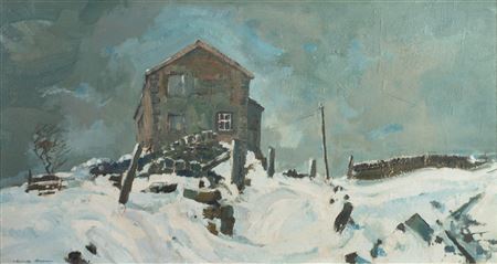 'Knoll Top, Saddleworth' Isolated dwelling in snow drifts