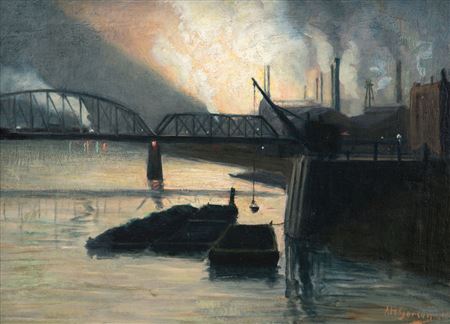 Nocturne on The Monongahela River by Aaron Gorson - Auction record, sale price, and art valuation. Compare with similar artists and explore comparable artworks.