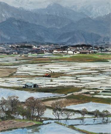 Rice planting in Azumino
