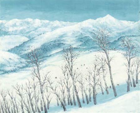 Mid-winter peak by Kinosuke Ebihara - Auction record, sale price, and art valuation. Compare with similar artists and explore comparable artworks.