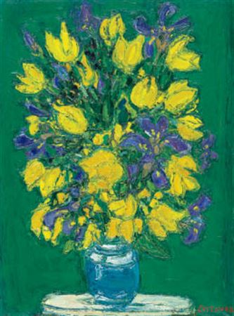 Le grand bouquet de tulipes et iris