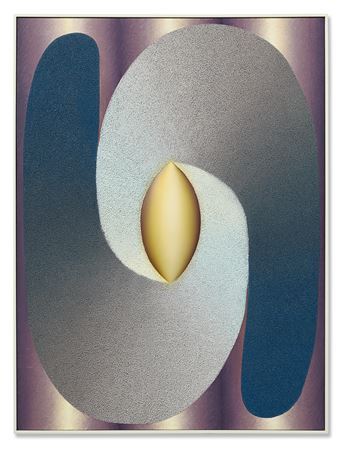 Linked Lingam in Blue, Gray, Purple and Yellow